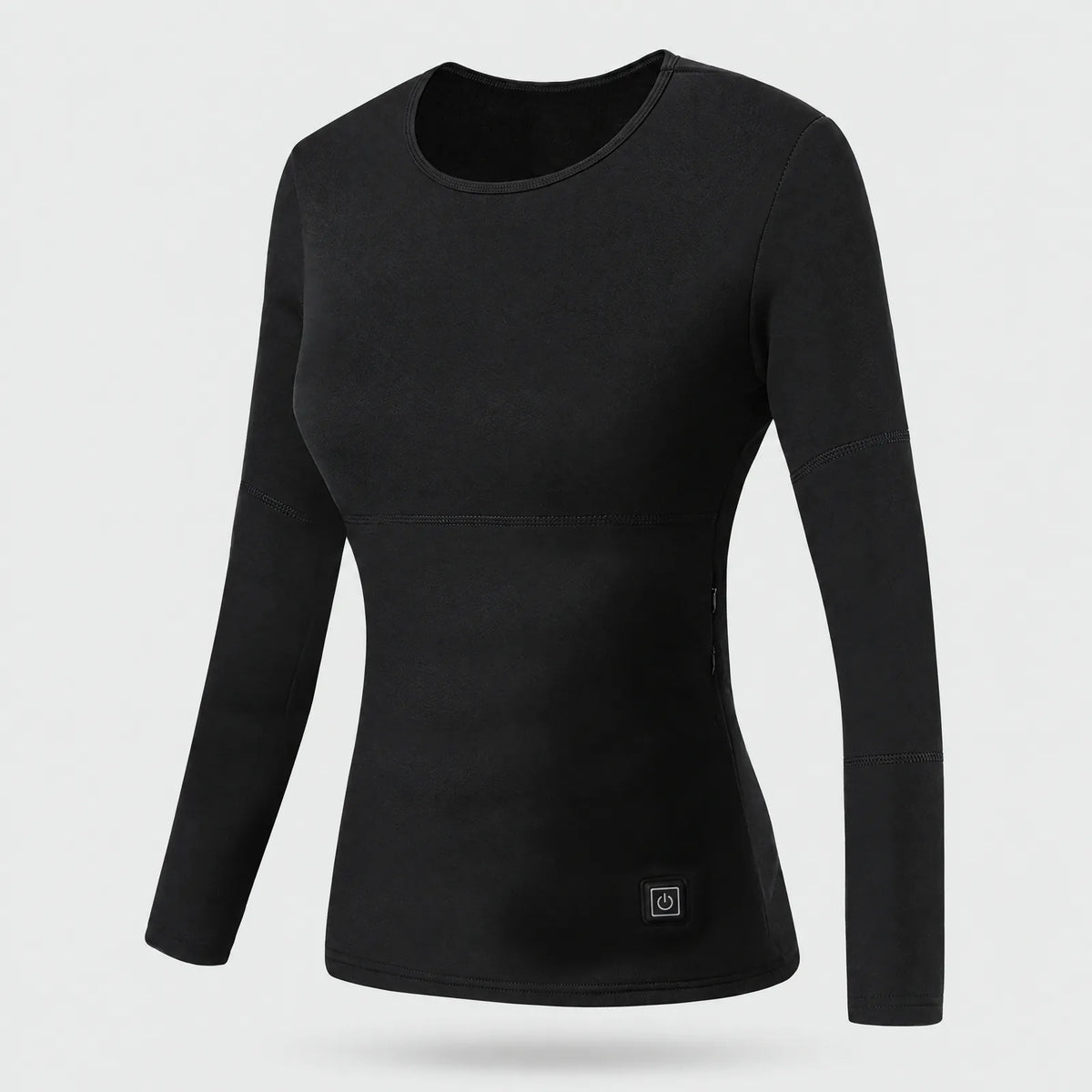 Alpenwarm beheiztes Thermo-Oberteil für Damen in Schwarz, taillierter Schnitt