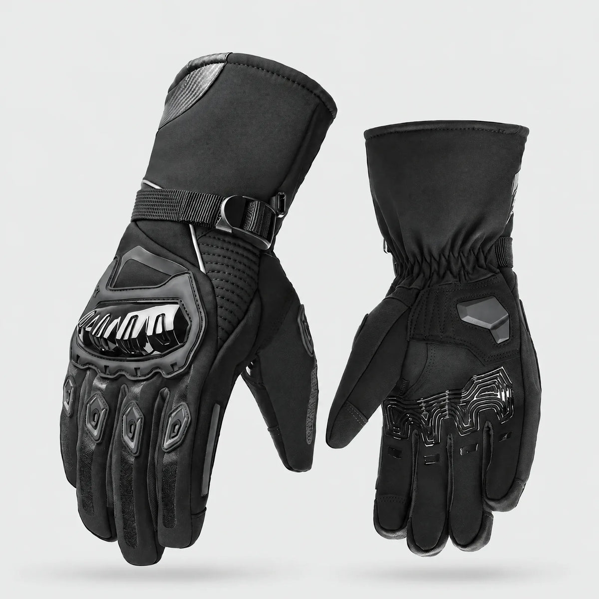 Alpenwarm Winter-Motorradhandschuhe in Schwarz