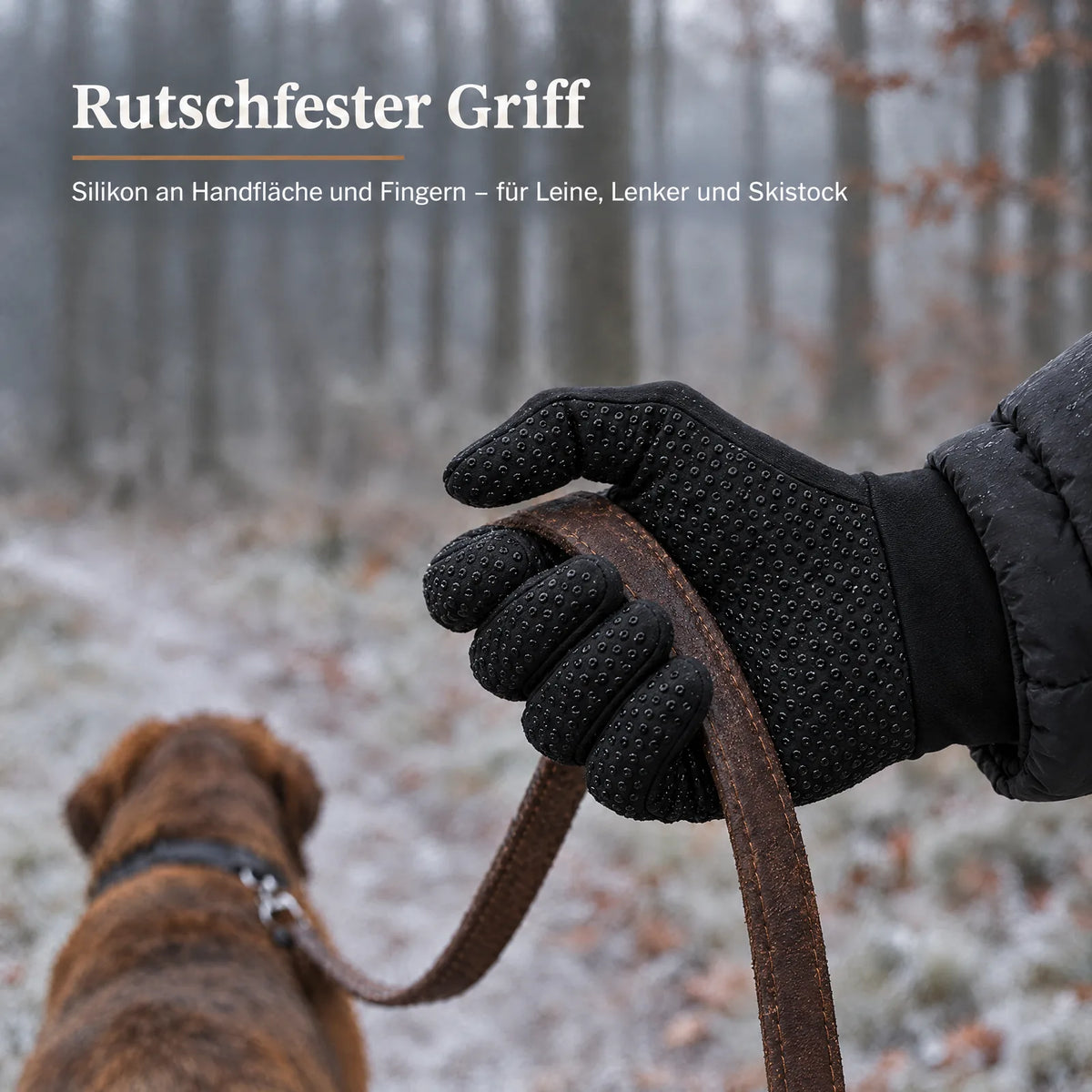 Rutschfester Griff: Silikon an der Handfläche hält die Hundeleine sicher