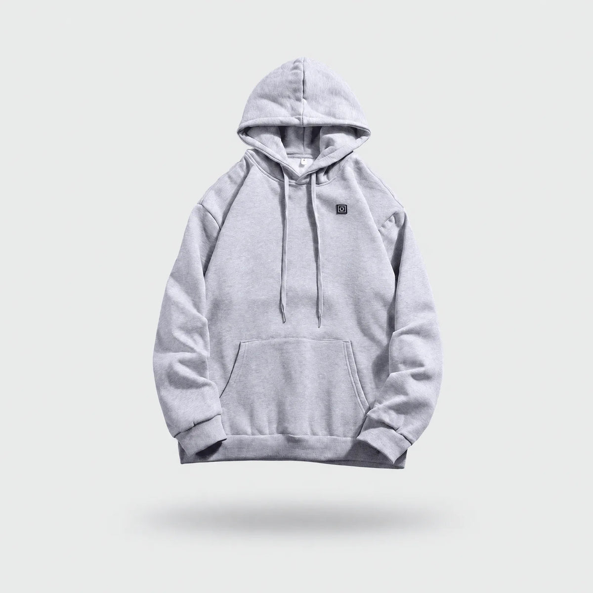 Alpenwarm beheizter Hoodie in Grau, Vorderansicht