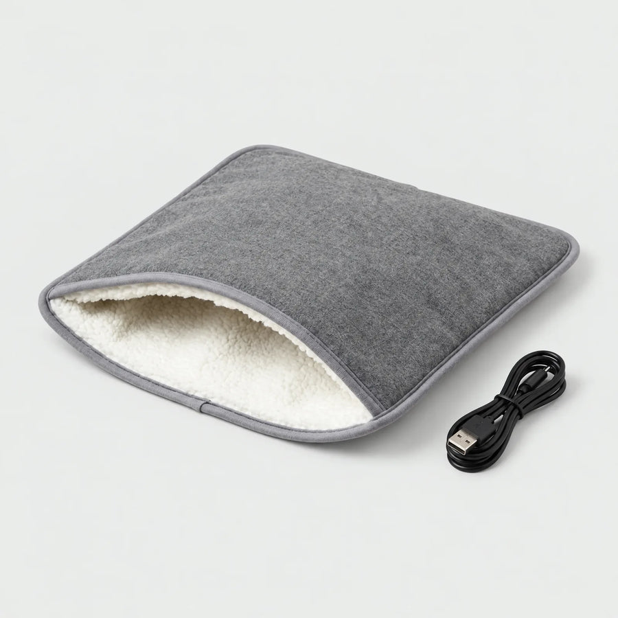 Alpenwarm USB-Fußwärmer mit Teddyfutter