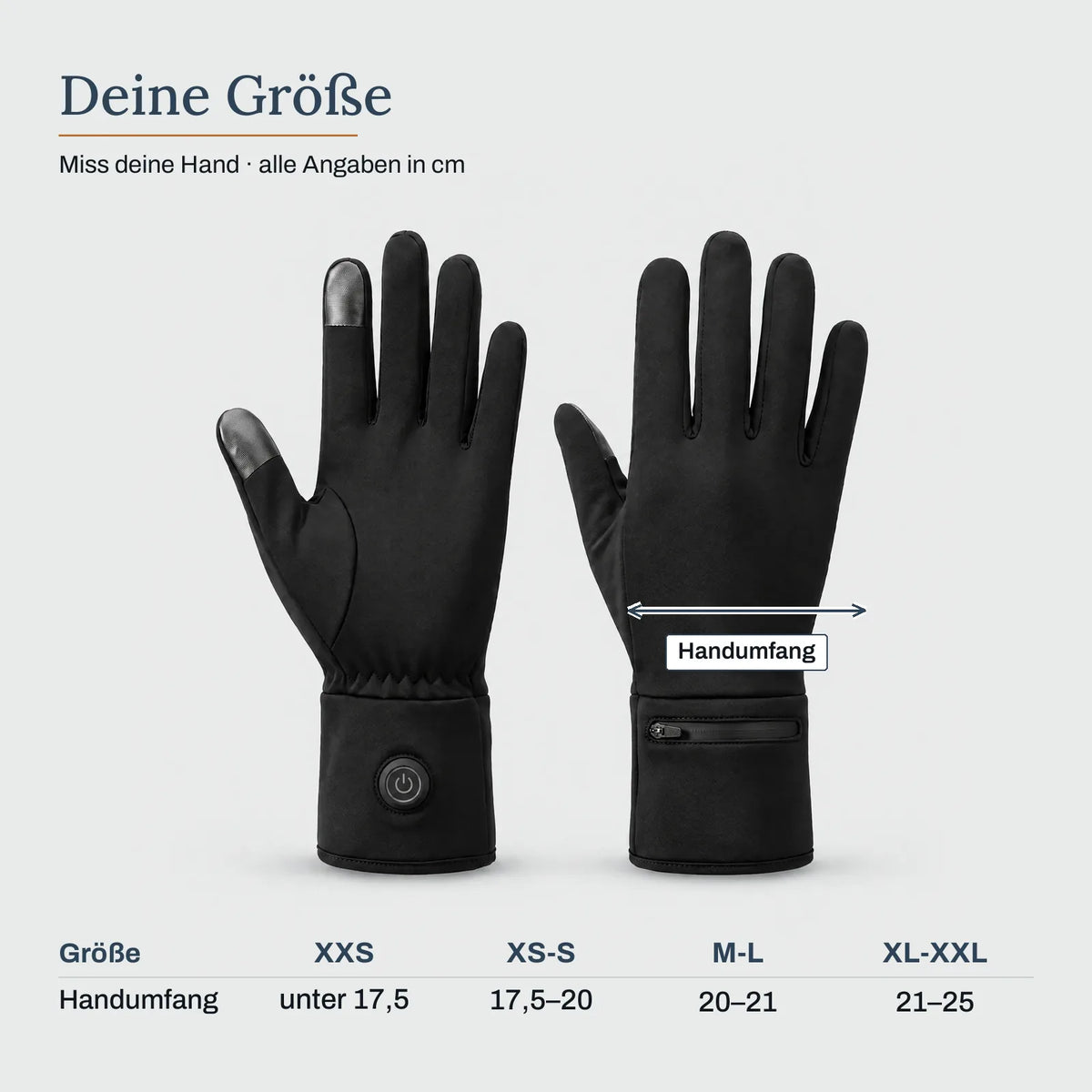 Deine Größe – Dünne beheizte Handschuhe für feine Handgriffe