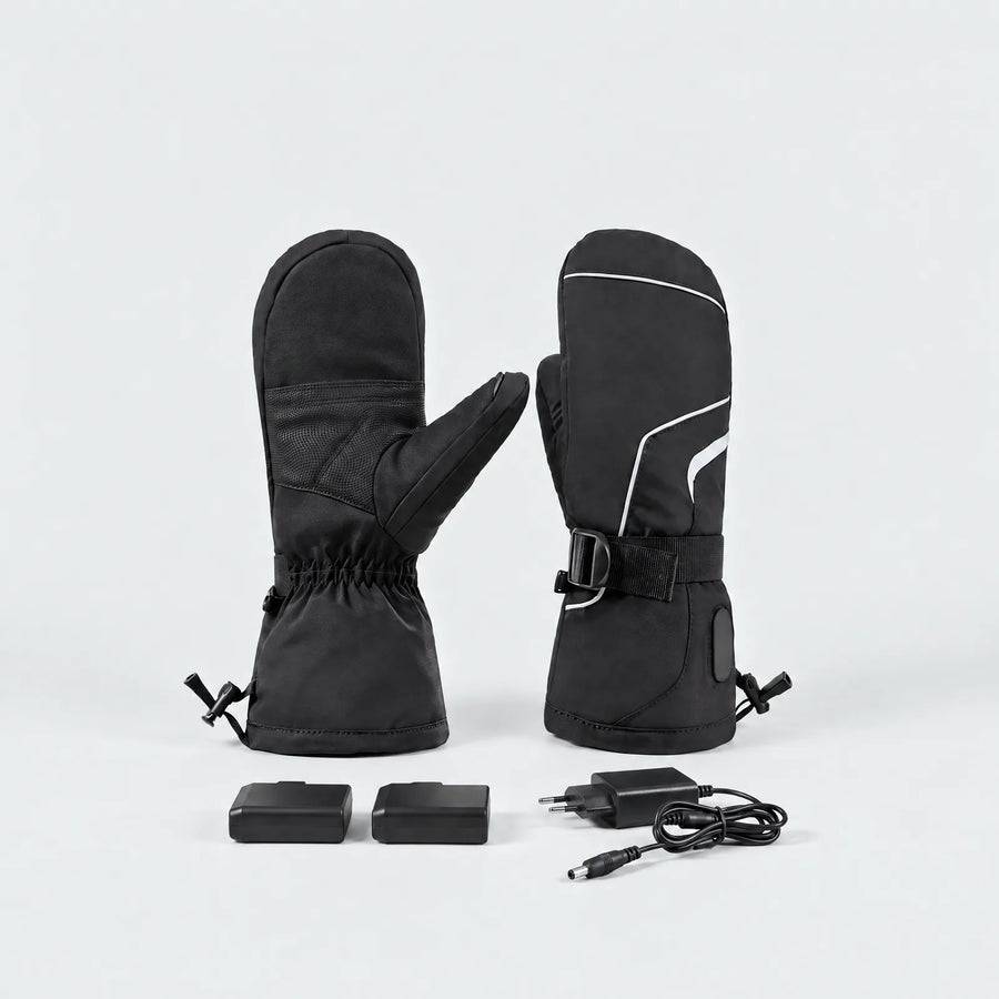 Alpenwarm beheizte Fäustlinge mit zwei Akkus und Ladegerät